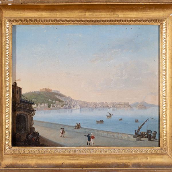 attribuito a Xavier Della Gatta - Veduta di Napoli dallo scoglio di Frisio