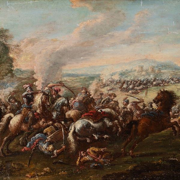 Scuola emiliana, fine XVII inizio XVIII secolo - La Battaglia di Vienna, 1683