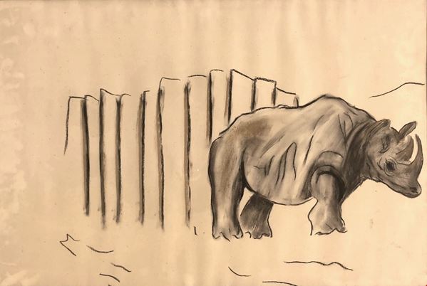 Franco Bratta : Untitled  (1984)  - Pastels and charcoal on paper -  BUY NOW - Modern and Contemporary Art - Blindarte Casa d'Aste