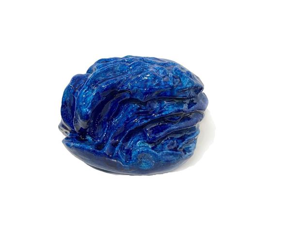 Carlo Zauli : Zolla bleu  - Painted terracotta sculpture - Auction Design and Art Objects - Blindarte Casa d'Aste