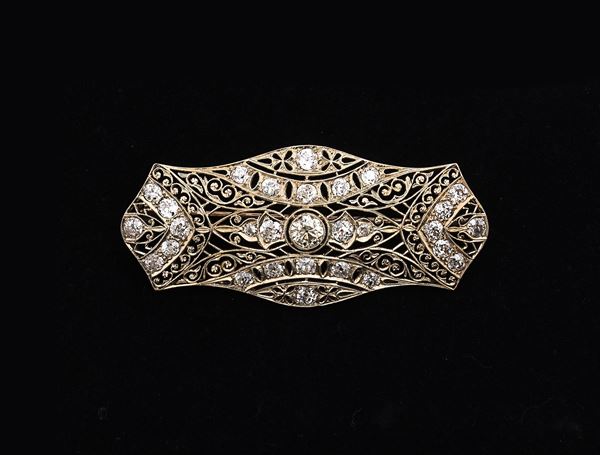 Fashion Blanche Inspired Vintage Brooch  - with antique cut diamonds - Auction Jewellery, Furniture and Art Objects - Blindarte Casa d'Aste