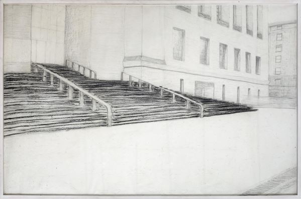 Andrea  Salvino : Il disprezzo  (2001)  - Pencil and charcoal on paper - Auction Modern and Contemporary Art - Blindarte Casa d'Aste