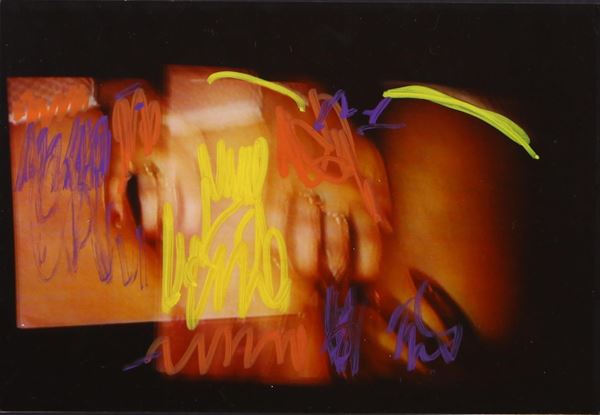 Mario Schifano : Untitled  (1996-97)  - Markers on photograph - Auction Photographs - Blindarte Casa d'Aste