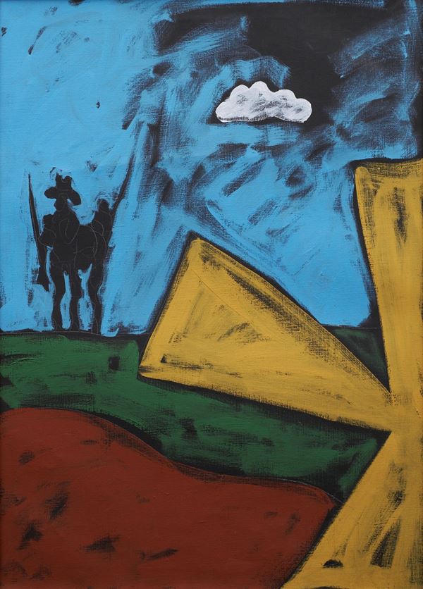 Tano Festa : Senza titolo  (1986)  - Acrilico su tela - Asta Arte Moderna e Contemporanea - Blindarte Casa d'Aste