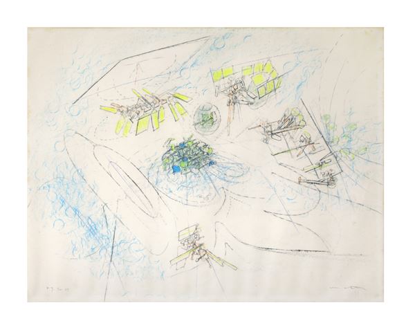 Roberto Sebasti&#225;n Matta : Untitled  (1961)  - Colored pencil drawing on paper - Auction Modern and Contemporary Art - Blindarte Casa d'Aste