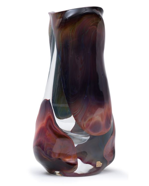 Loredano Rosin : Murano glass vase  (1980s)  - Murano glass vase - Auction Design and Art Objects - Blindarte Casa d'Aste