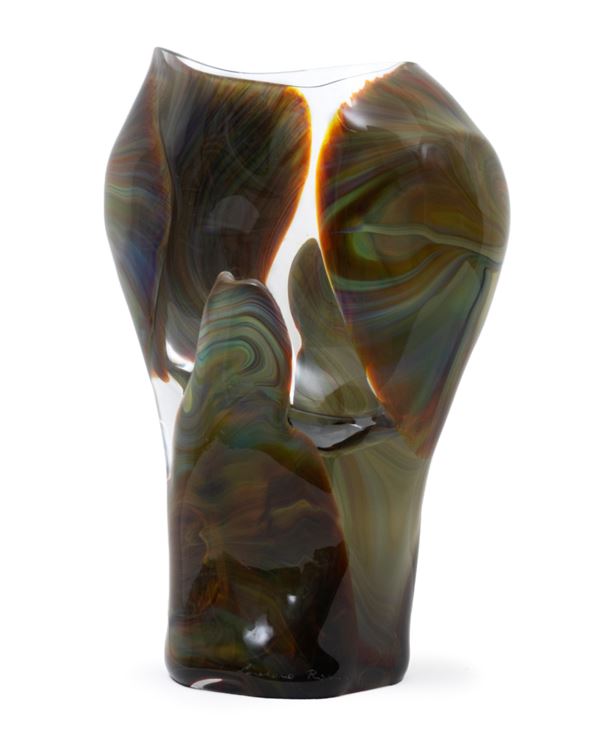 Loredano Rosin : Murano glass vase  (1980s)  - Murano glass vase - Auction Design and Art Objects - Blindarte Casa d'Aste