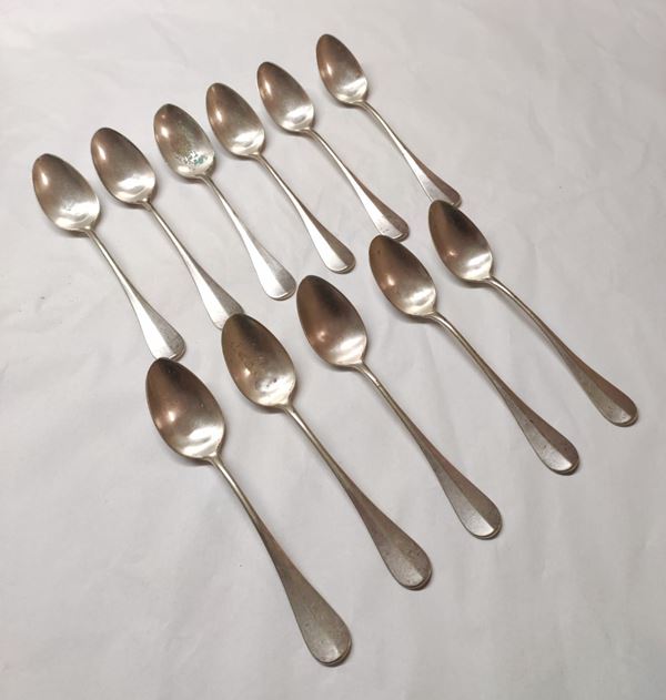 Silver plated serving part consisting of 11 tablespoons