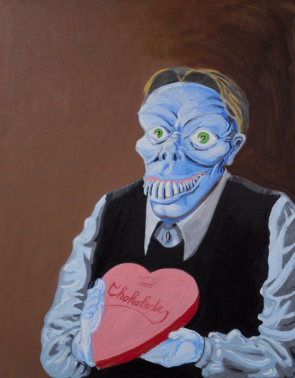 Peter Land : Benevolent Monster (box of chocolates)  (2004)  - Olio su tela - Asta Arte Moderna e Contemporanea - Blindarte Casa d'Aste