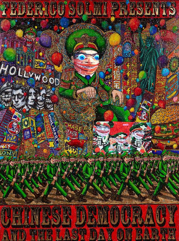 Federico Solmi - Chinese Tyrant Time Square Throne Speech