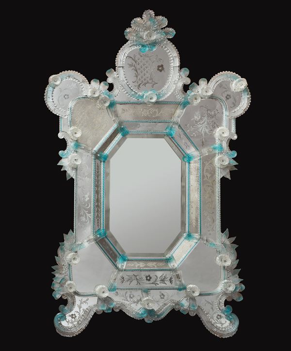 Venezia, inizi XX secolo - Large mirror in murano glass