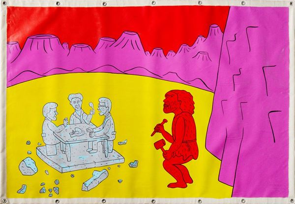 Plumcake : Untitled  (1992)  -  Acrylic on PVC tarpaulin - Auction Asta 109 - Arte Moderna e Contemporanea - Blindarte Casa d'Aste