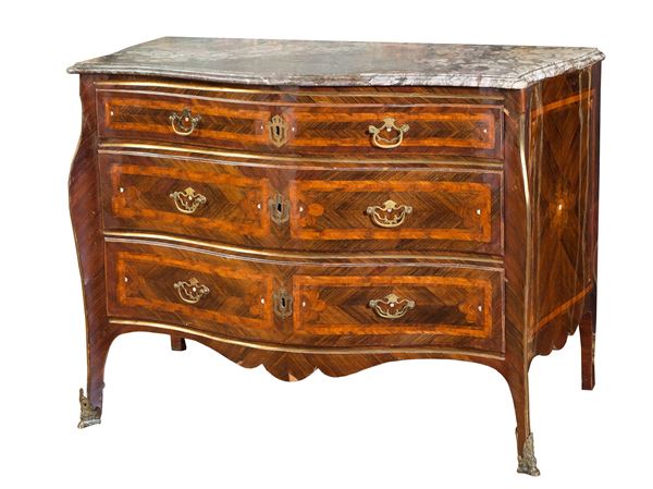 Veneered chest of drawers in bois de violette