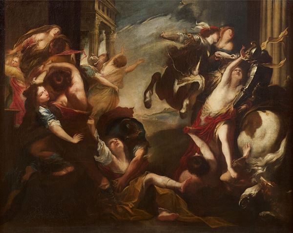 Scuola napoletana fine XVII secolo - Ratto delle Sabine