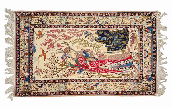 Tappeto Isfahan figurato  - Asta Antiquariato, Dipinti antichi e del XIX secolo - Blindarte Casa d'Aste