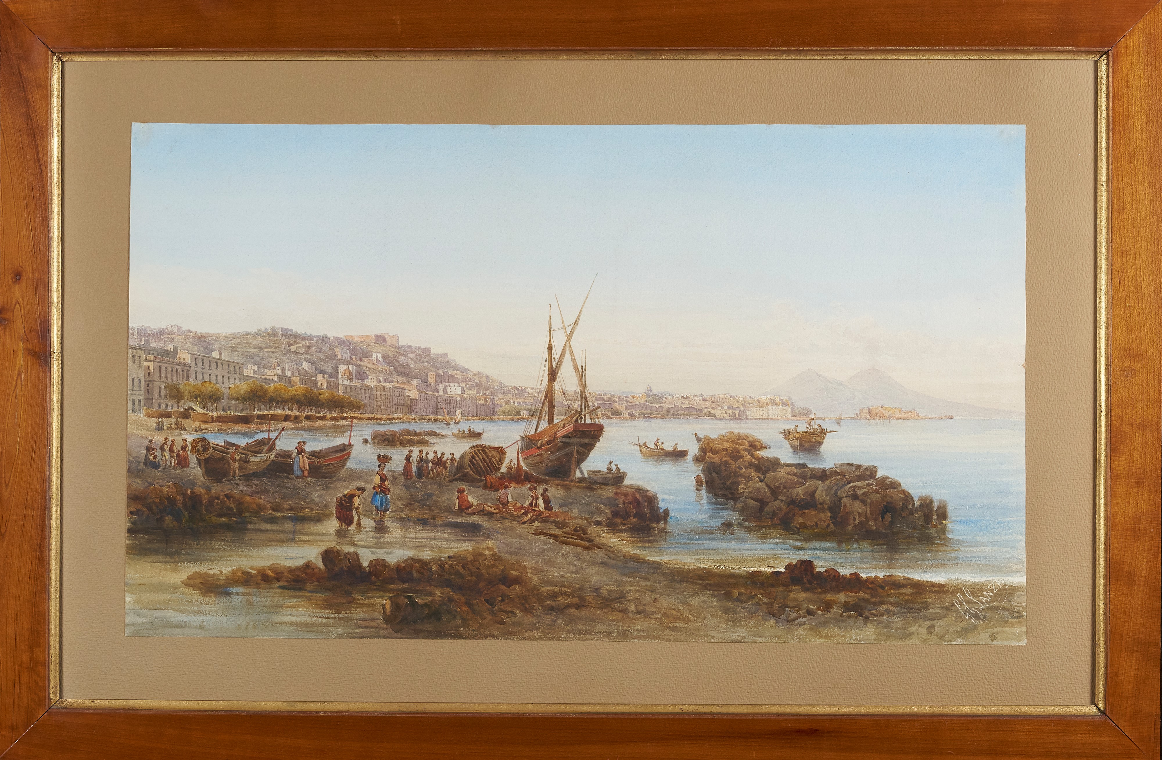 Giovanni Giordano Lanza - Veduta di Napoli da Mergellina