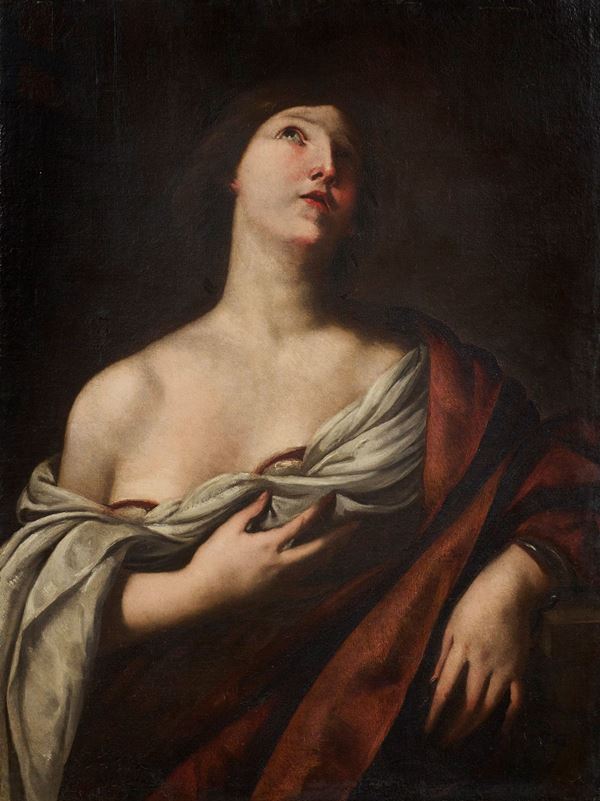 Scuola napoletana, seconda met&#224; XVII secolo : Maddalena  - oil on canvas - Auction ANTIQUES, OLD AND 19TH CENTURY PAINTINGS - Blindarte Casa d'Aste
