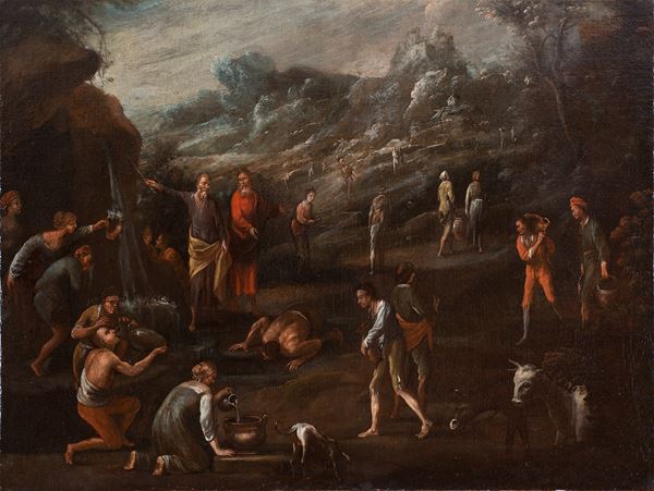 attribuito a Scipione  Compagno (Napoli, 1624 circa- post 1680) : Scena biblica  - Oil on canvas - Auction ANTIQUES, OLD AND 19TH CENTURY PAINTINGS - Blindarte Casa d'Aste
