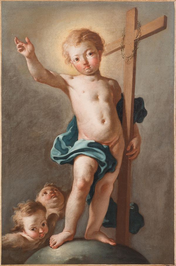 Jacopo Cestaro : Gesù Bambino  - oil on canvas - Auction ANTIQUES, OLD AND 19TH CENTURY PAINTINGS - Blindarte Casa d'Aste