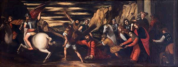 cerchia di Aniello Falcone (Napoli, 1607 &#8211; 1656) - Salita al calvario