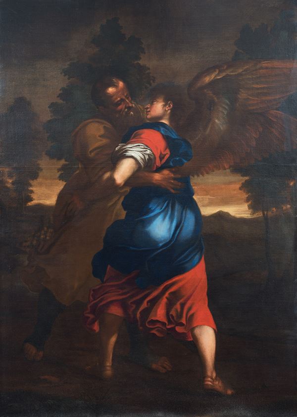 Giovan Battista  Spinelli (Chieti, 1613 &#8211; Ortona, 1658) - Giacobbe e l'angelo