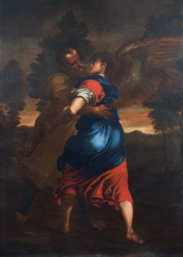 Giovan Battista  Spinelli (Chieti, 1613 &#8211; Ortona, 1658) - Giacobbe e l'angelo