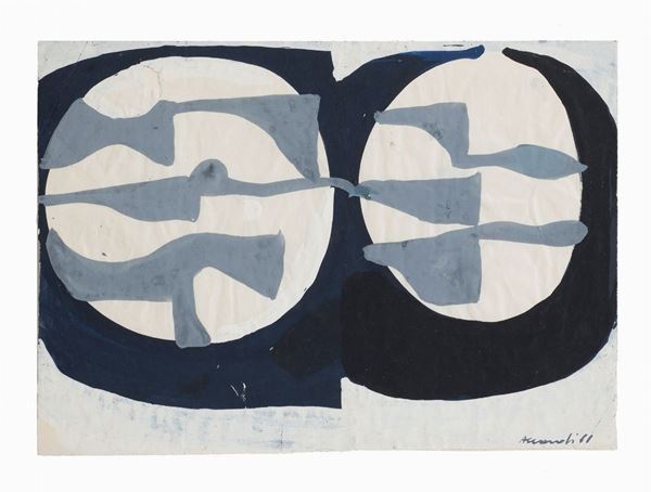 Carla Accardi : Senza titolo  (1961)  - Tempera alla caseina su carta - Asta Arte Moderna e Contemporanea - Blindarte Casa d'Aste