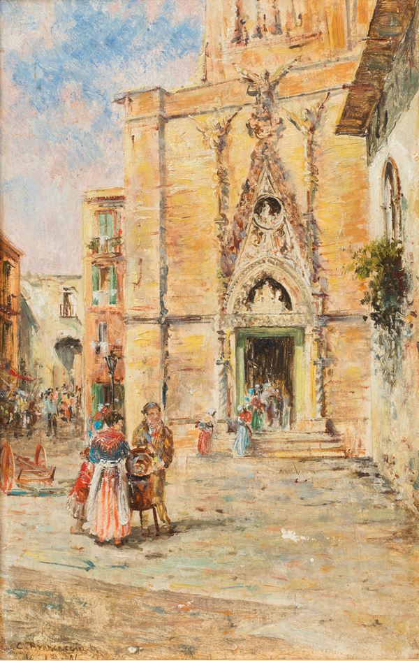 Carlo Brancaccio (Napoli, 1861 - 1920) - Vecchia Napoli