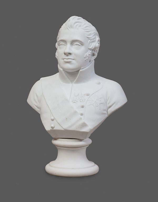 Manifattura di Sevres, 1819 : Portrait bust of the Duke of Berry  - biscuit sculpture - Auction ANTIQUES, OLD AND 19TH CENTURY PAINTINGS - Blindarte Casa d'Aste