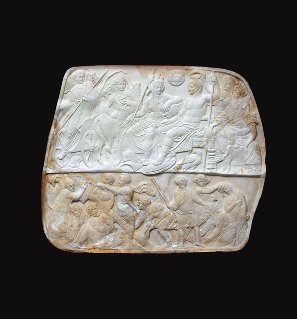 Roma, prima met&#224; XIX secolo : Calco in scagliola di epoca impero dalla celeberrima "gemma augustea" ripresa in prima misura  - Asta Antiquariato, Dipinti antichi e del XIX secolo - Blindarte Casa d'Aste