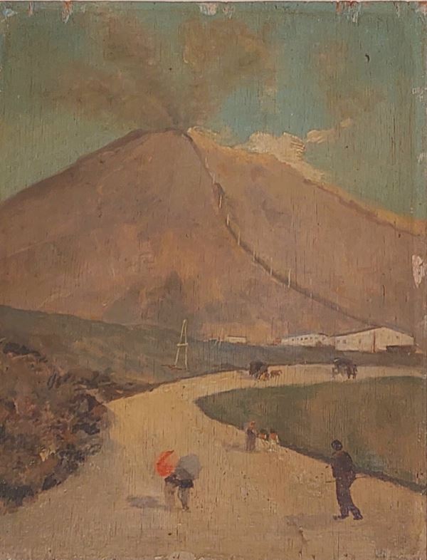 Napoli, inizi XX secolo - Climb towards the Vesuvius funicular