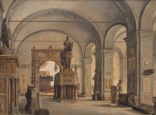 Scuola lombarda, inizio XIX secolo - Interno del Castello Sforzesco