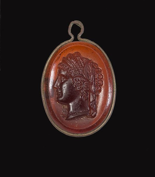 Roma, fine XVIII inizi XIX secolo : Cammeo in ambra   - Asta Antiquariato, Dipinti antichi e del XIX secolo - Blindarte Casa d'Aste