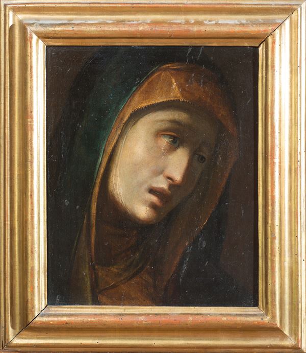 seguace di Giovan Battista  Crespi detto il Cerano (Romagnano Sesia, 1573 - Milano, 1632) - Testa di Madonna