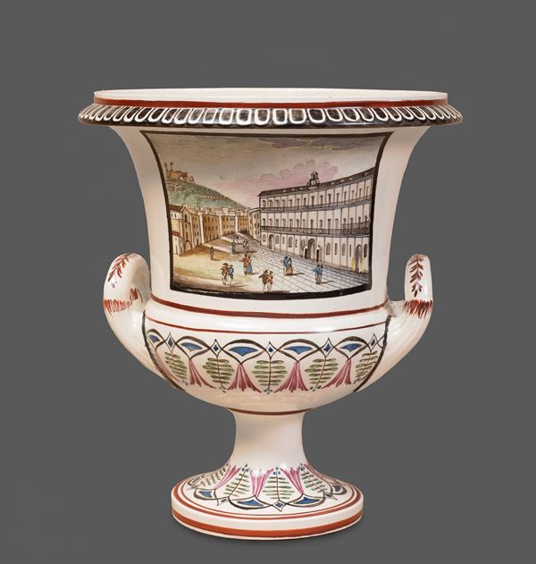 Manifattura Giustiniani, inizi XIX secolo - Vaso a cratere biansato