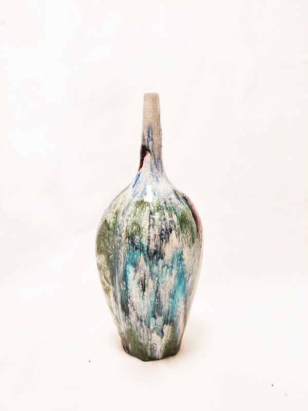 Guido Gambone - Ceramic bottle enamelled and decorated