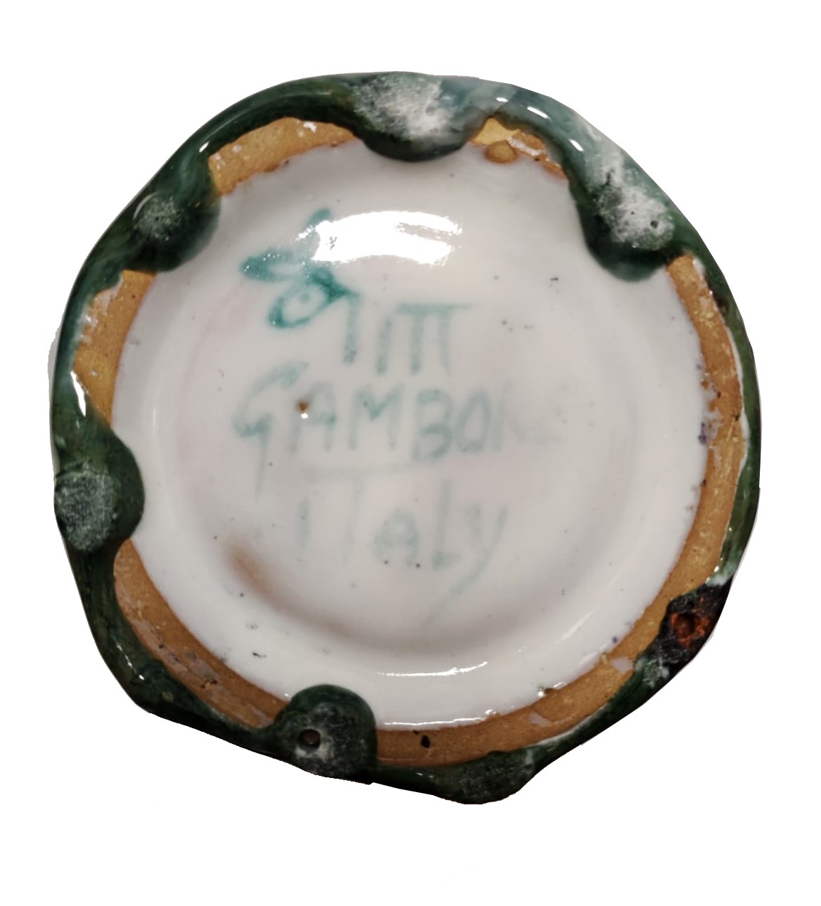 Bottiglia in ceramica smaltata e decorata