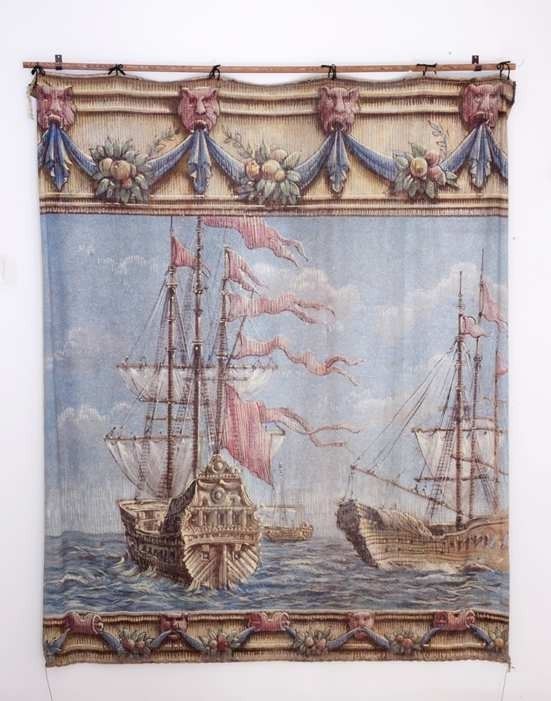 Teatro San Carlo: Tapestry on canvas by Silvano Mattei (from “Un ballo in maschera” )