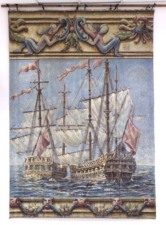 Teatro San Carlo: Tapestry on canvas by Silvano Mattei (from “Un ballo in maschera” )