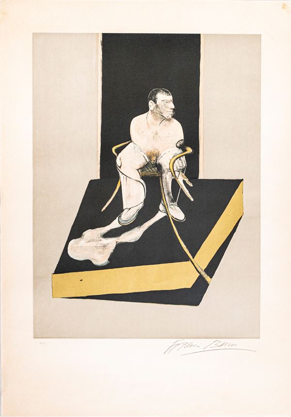 Francis Bacon : Portrait of John Edwards, from Triptych  (1986-87)  - Etching and aquatint on Arches paper - Auction Graphic and Multiple - Blindarte Casa d'Aste