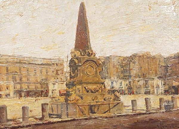 Attilio  Pratella (Lugo, 1856 - Napoli, 1949) - Obelisco di Piazza Mercato a Napoli