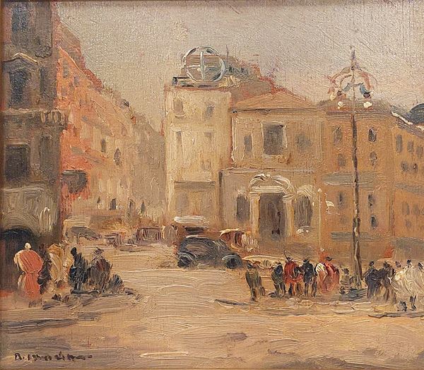 Francesco Di Marino (Napoli, 1892 - 1954) - Piazza Trieste Trento a Napoli