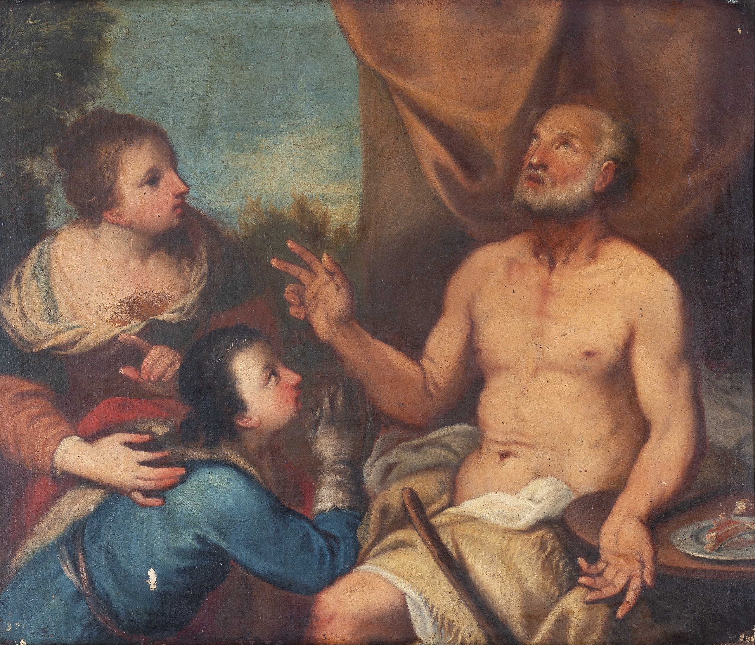 a) L'elemosina di San Lorenzo; b) La benedizione di Isacco