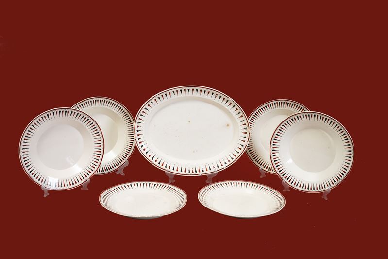 1 vassoio ovale e 6 piatti