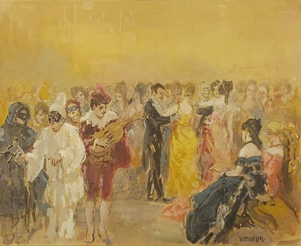 Vincenzo La Bella (Napoli, 1872 &#8211; 1926) - Gran ballo in maschera