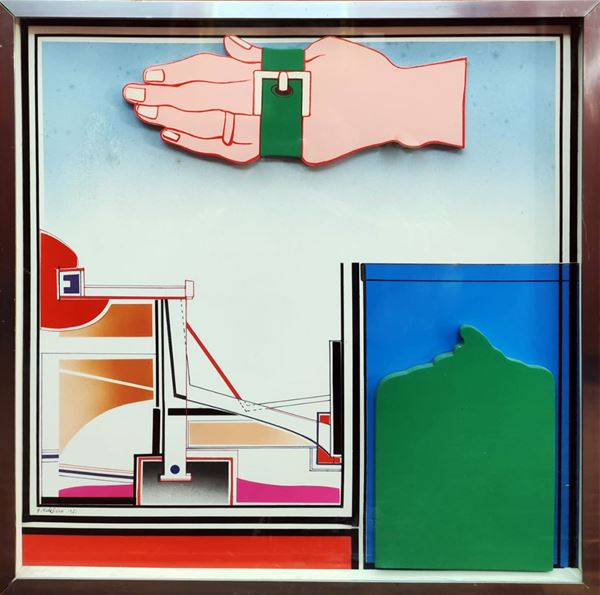 Quintilio Scolavino : Senza titolo  (1971)  - Tecnica mista su tavola - Asta Arte Moderna e Contemporanea - Blindarte Casa d'Aste