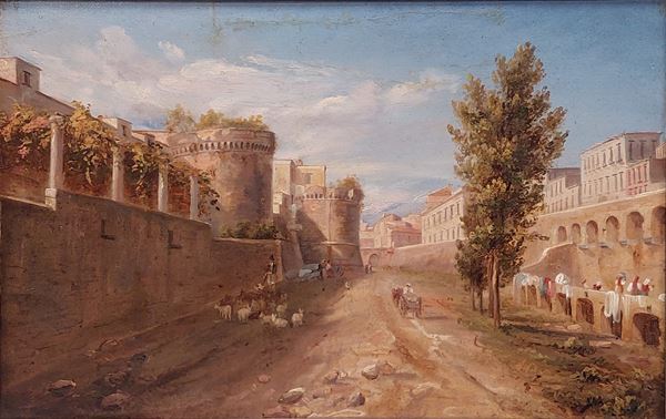 Scuola napoletana, XIX secolo - Il lavinaio a Napoli