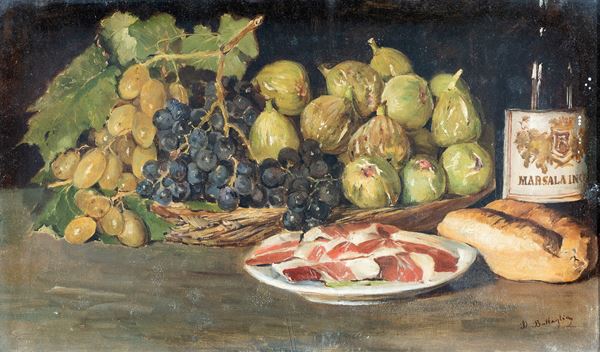 Domenico Battaglia (Napoli, 1842 &#8211; 1904) - Tavola imbandita