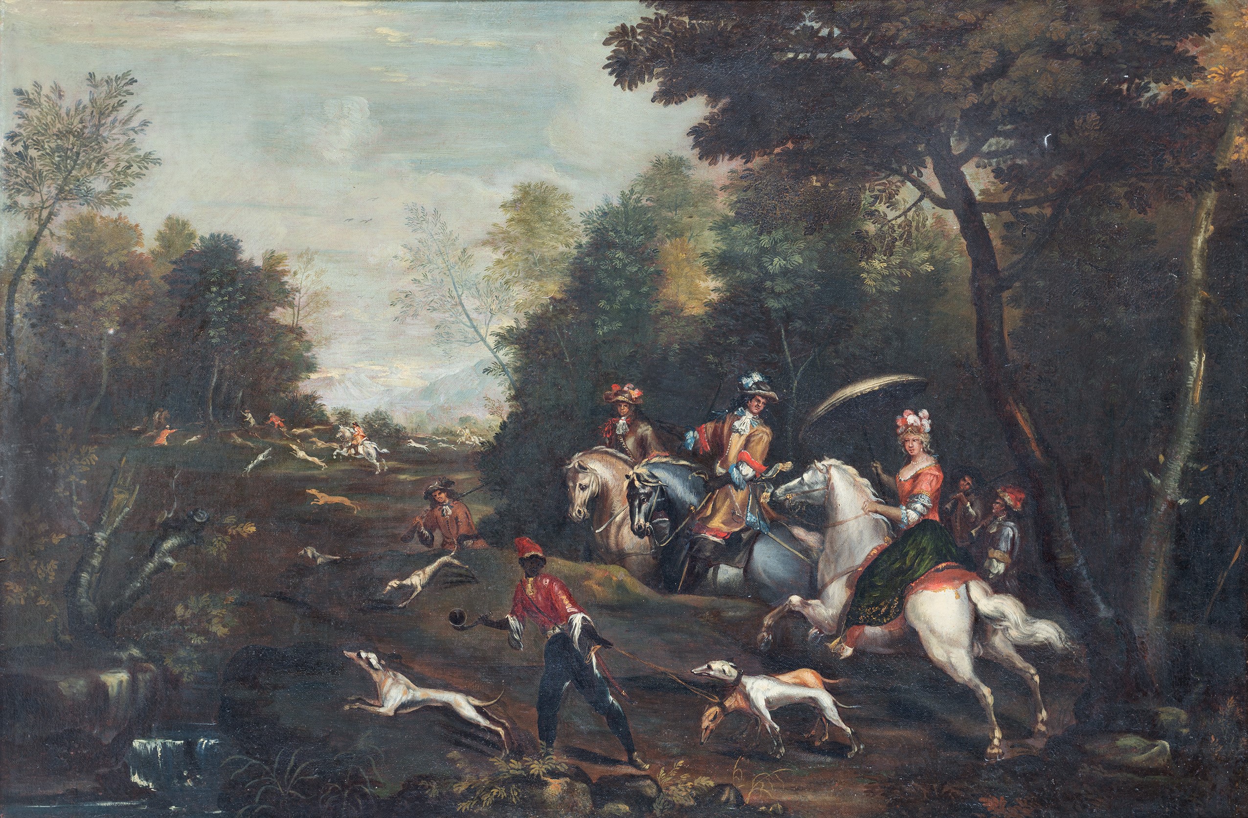 Scena di caccia a corte