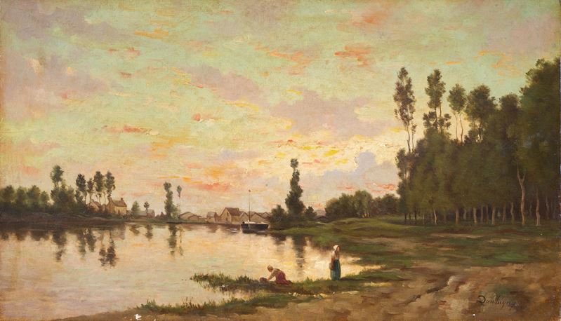 Lavandaie presso un fiume